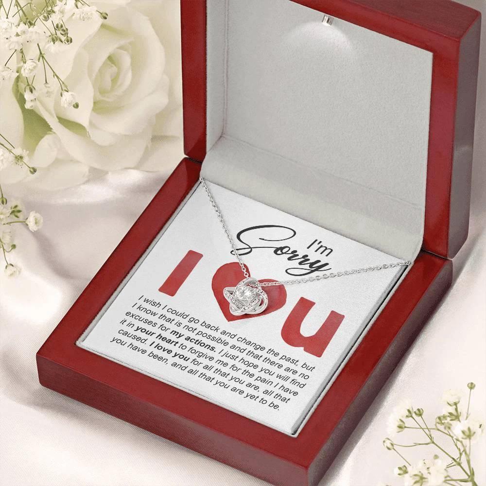 Gift for Girlfriend, Wife - Sorry, Change The Past - Love Knot Pendant Necklace