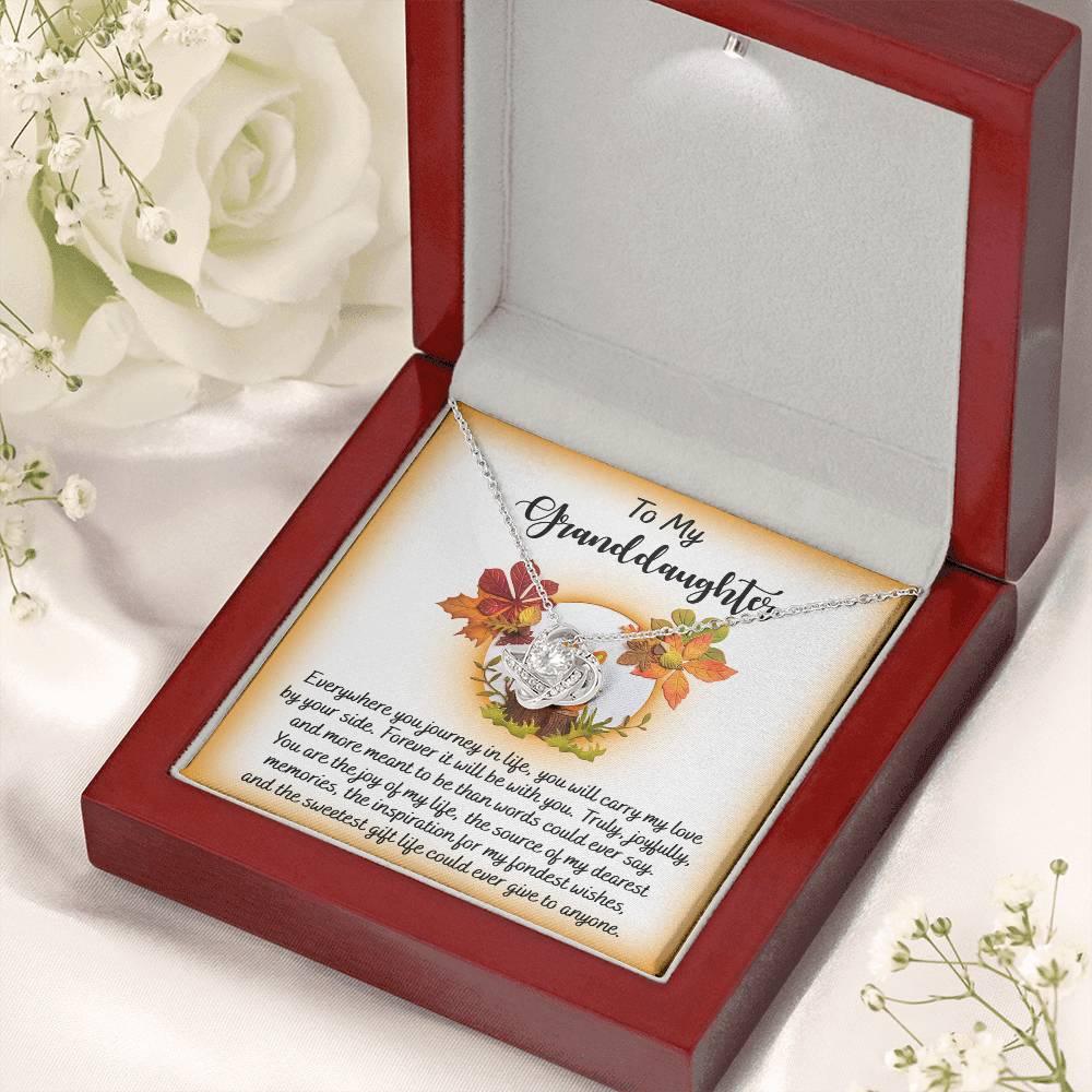 Gift for Granddaughter - By Your Side - Love Knot Pendant Necklace - Mallard Moon Gift Shop
