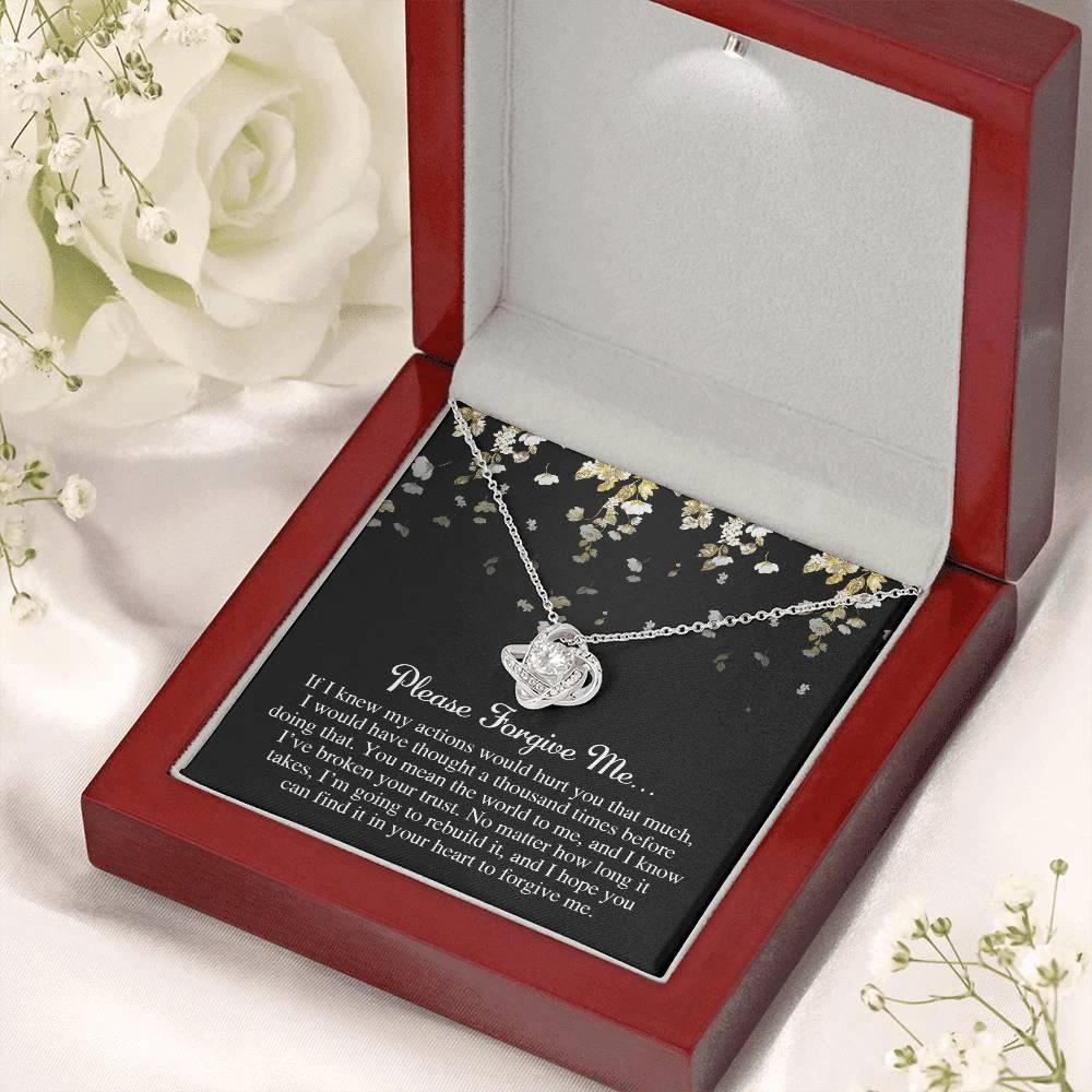Apology Gift for Girlfriend, Wife, Soulmate - Sorry, Broken Your Trust - Love Knot Pendant Necklace