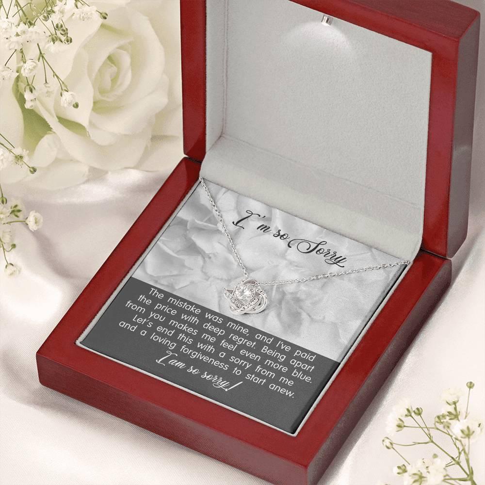Apology Gift for Girlfriend, Wife, Soulmate - Sorry, With Deep Regret - Love Knot Pendant Necklace - Mallard Moon Gift Shop
