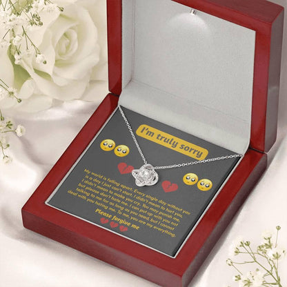 Apology Gift for Girlfriend, Wife, Soulmate - Sorry, Make You Cry - Love Knot Pendant Necklace - Mallard Moon Gift Shop