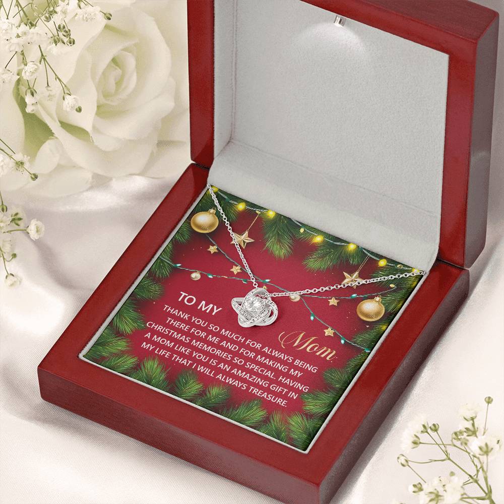 Gift for Mom - Christmas Memories - Love Knot Pendant Necklace - Mallard Moon Gift Shop
