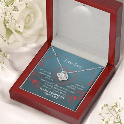 Apology Gift for Girlfriend, Wife, Soulmate - Sorry, Mistakes And Faults - Love Knot Pendant Necklace - Mallard Moon Gift Shop