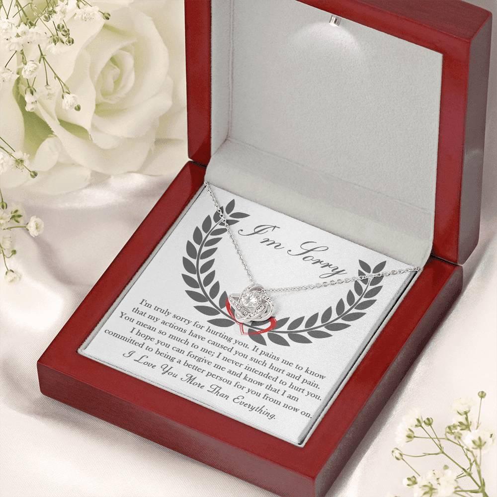 Apology Gift for Girlfriend, Wife, Soulmate - Sorry, From Now On - Love Knot Pendant Necklace - Mallard Moon Gift Shop