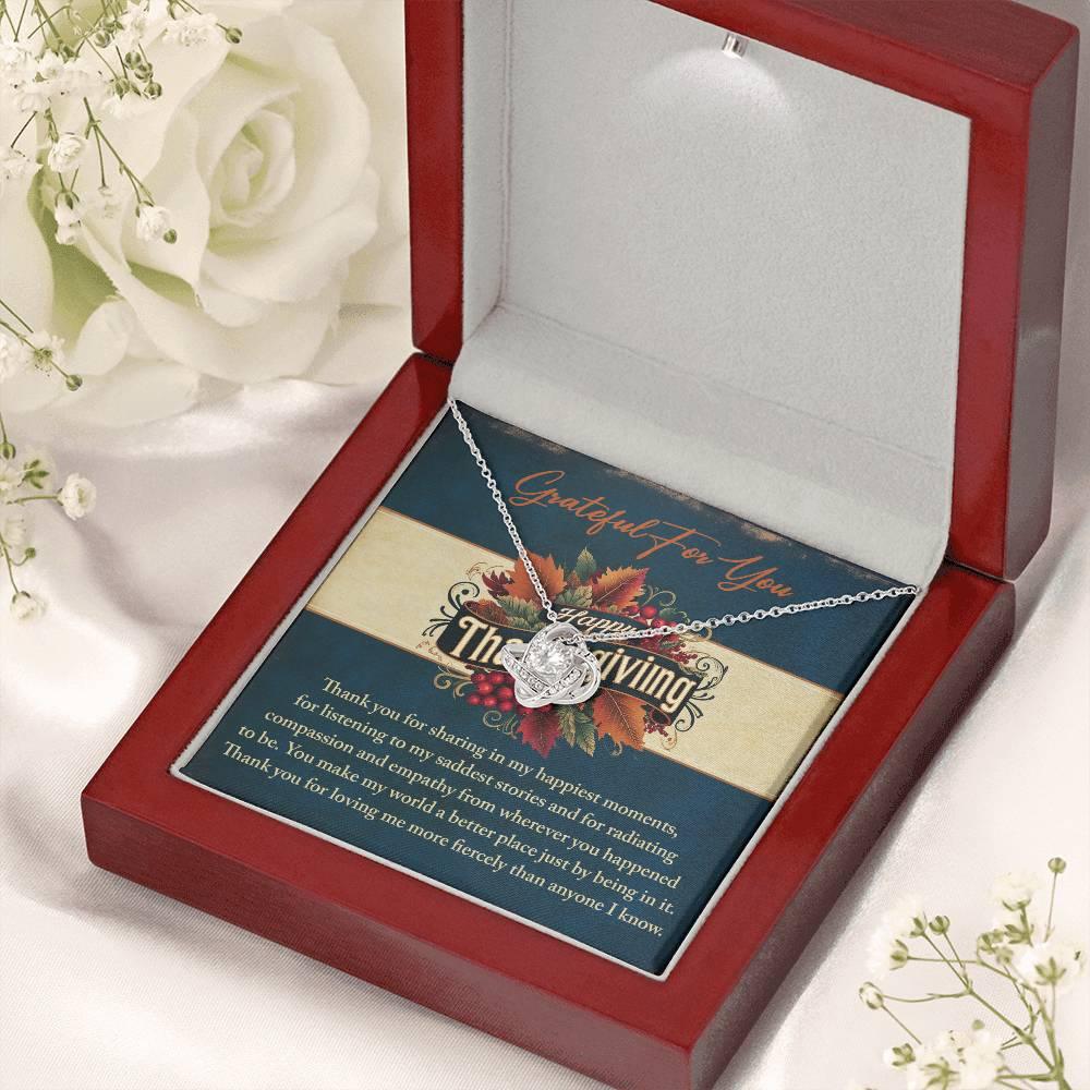 Gift for Thanksgiving - Happiest Moments - Love Knot Pendant Necklace - Mallard Moon Gift Shop