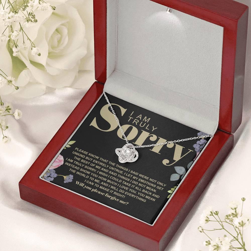 Apology Gift for Girlfriend, Wife, Soulmate - Sorry, Best Of Me - Love Knot Pendant Necklace - Mallard Moon Gift Shop