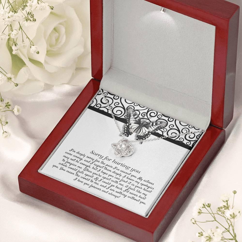 Apology Gift - Sorry for Hurting You - I am Nothing Without You - Love Knot Pendant Necklace - Mallard Moon Gift Shop