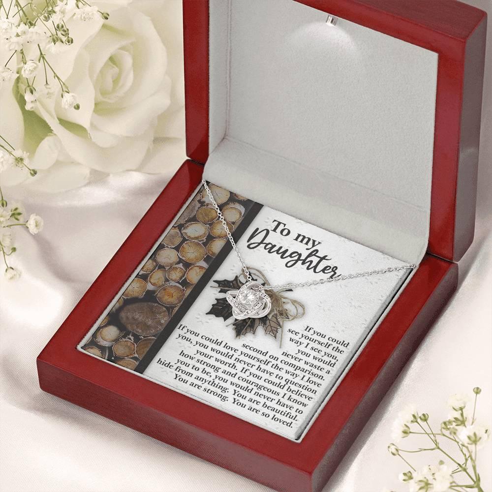 Gift for Daughter - Straighten Your Crown- Love Knot Pendant Necklace - Mallard Moon Gift Shop