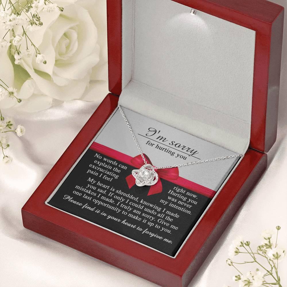 Apology Gift for Girlfriend, Wife, Soulmate - Sorry, Made You Sad - Love Knot Pendant Necklace - Mallard Moon Gift Shop