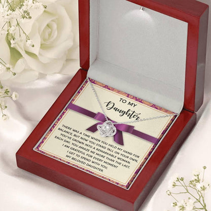 Daughter - Moment I Spend With You - Love Knot Pendant Necklace - Mallard Moon Gift Shop