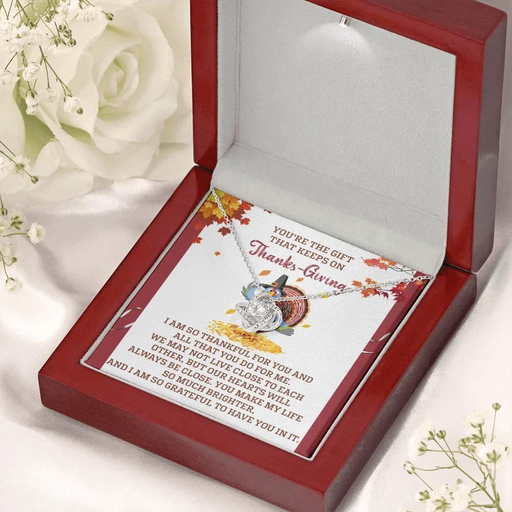 Thanksgiving Gift for Her – Always Be Close Message Card Necklace, Heartfelt Expression of Gratitude for Mom, Sister, or Best Friend