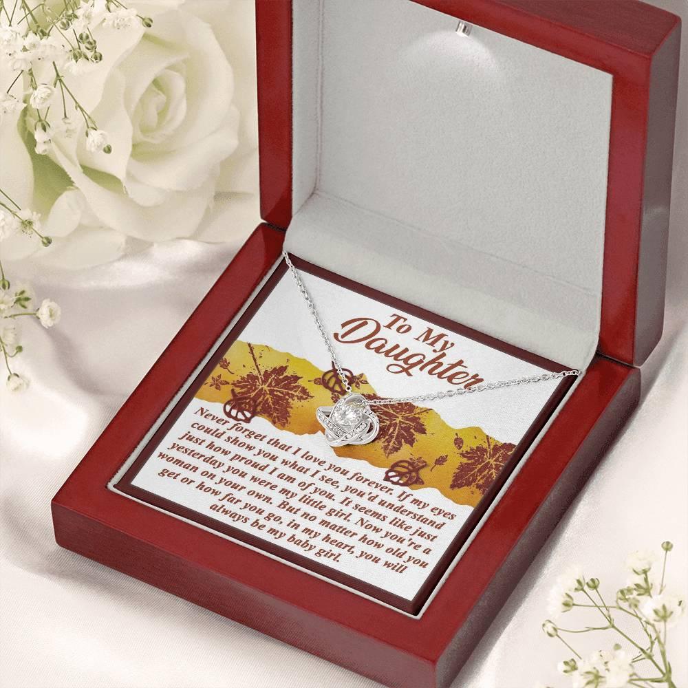 Gift for Daughter - On Your Own - Love Knot Pendant Necklace - Mallard Moon Gift Shop