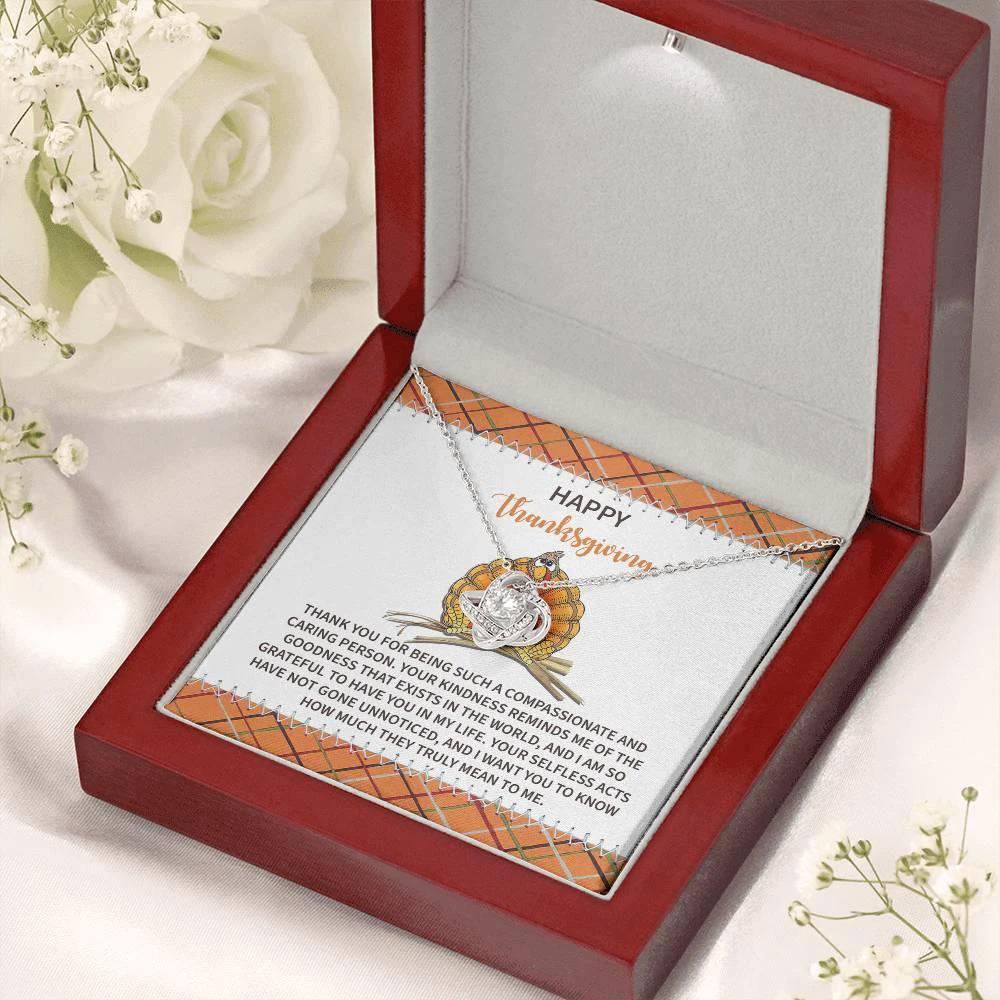 Thanksgiving Gift for Her – “In My Life” Love Knot Necklace with Message Card | Heartfelt Gratitude Gift for Mom, Friend, or Mentor