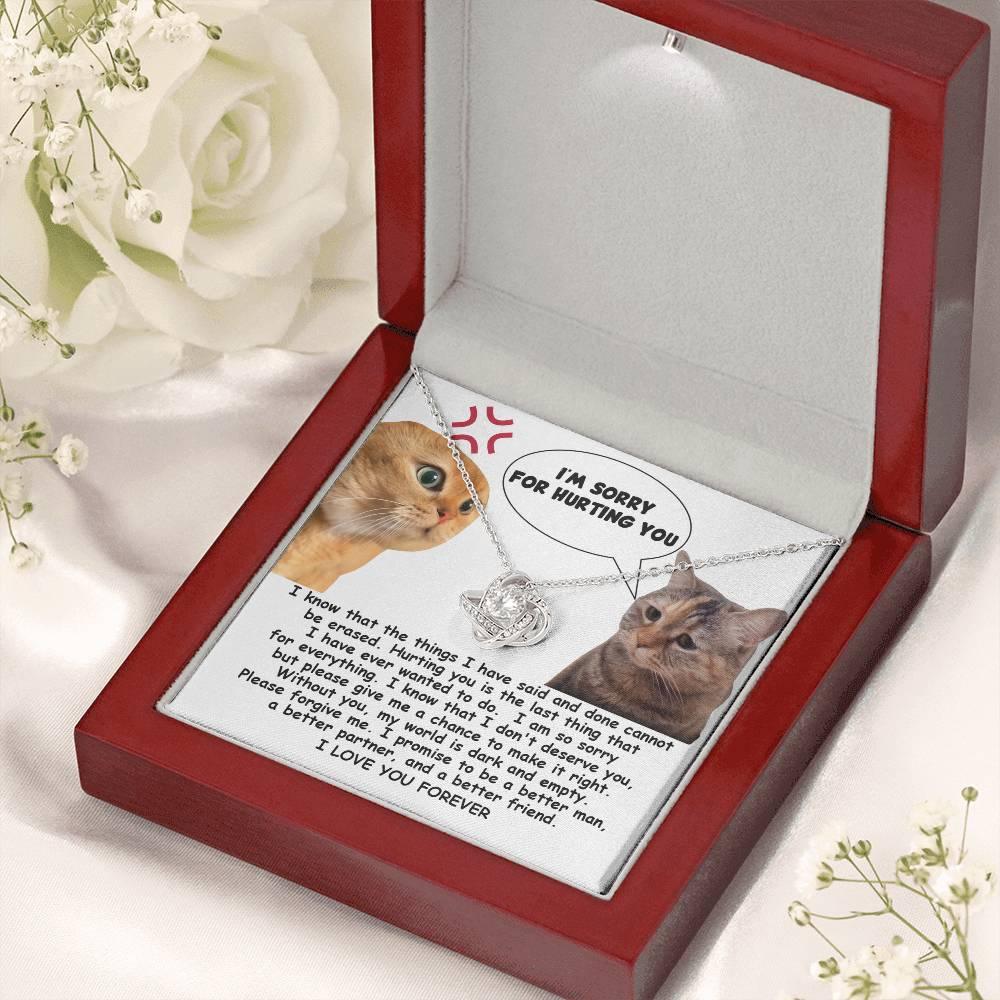 Apology Gift for Girlfriend, Wife, Soulmate - Sorry, Make It Right - Love Knot Pendant Necklace - Mallard Moon Gift Shop