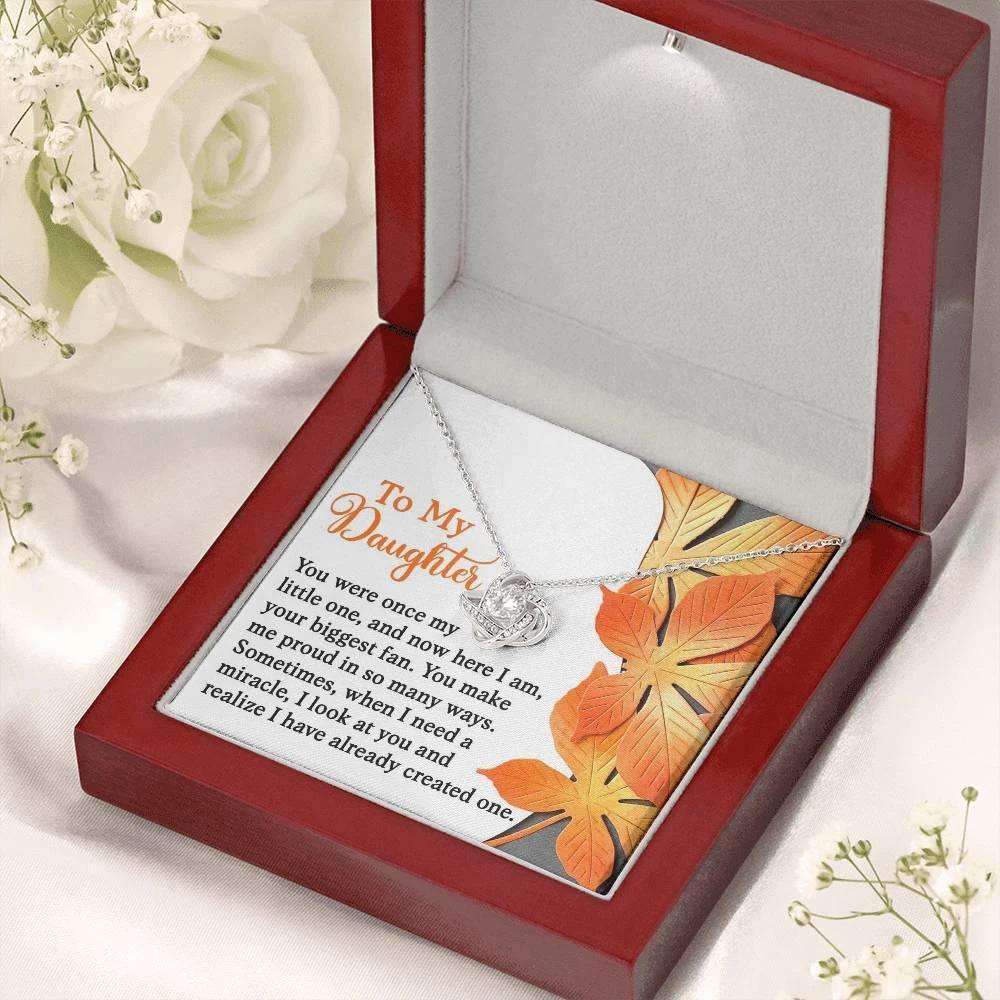 Gift for Daughter - Here I Am, Your Biggest Fan - Love Knot Pendant Necklace