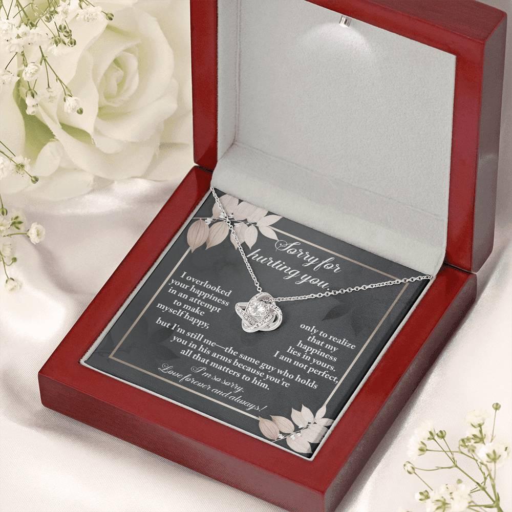 Gift for Girlfriend, Wife - Sorry, Lies In Yours - Love Knot Pendant Necklace - Mallard Moon Gift Shop