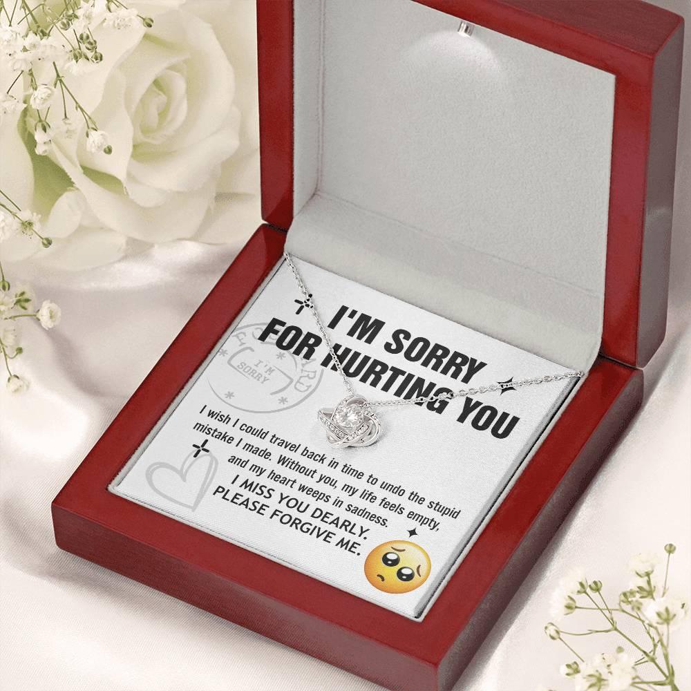 Apology Gift for Girlfriend, Wife, Soulmate - Sorry, Travel Back - Love Knot Pendant Necklace - Mallard Moon Gift Shop