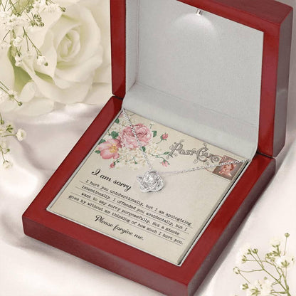 Forgive Me Gift - Sorry I Hurt You, I am Apologizing Intentionally - Love Knot Pendant Necklace - Mallard Moon Gift Shop