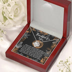 Thanksgiving Gift for Her – “Thankful for You” Love Knot Necklace with Message Card | Family & Friendship Appreciation Jewelry