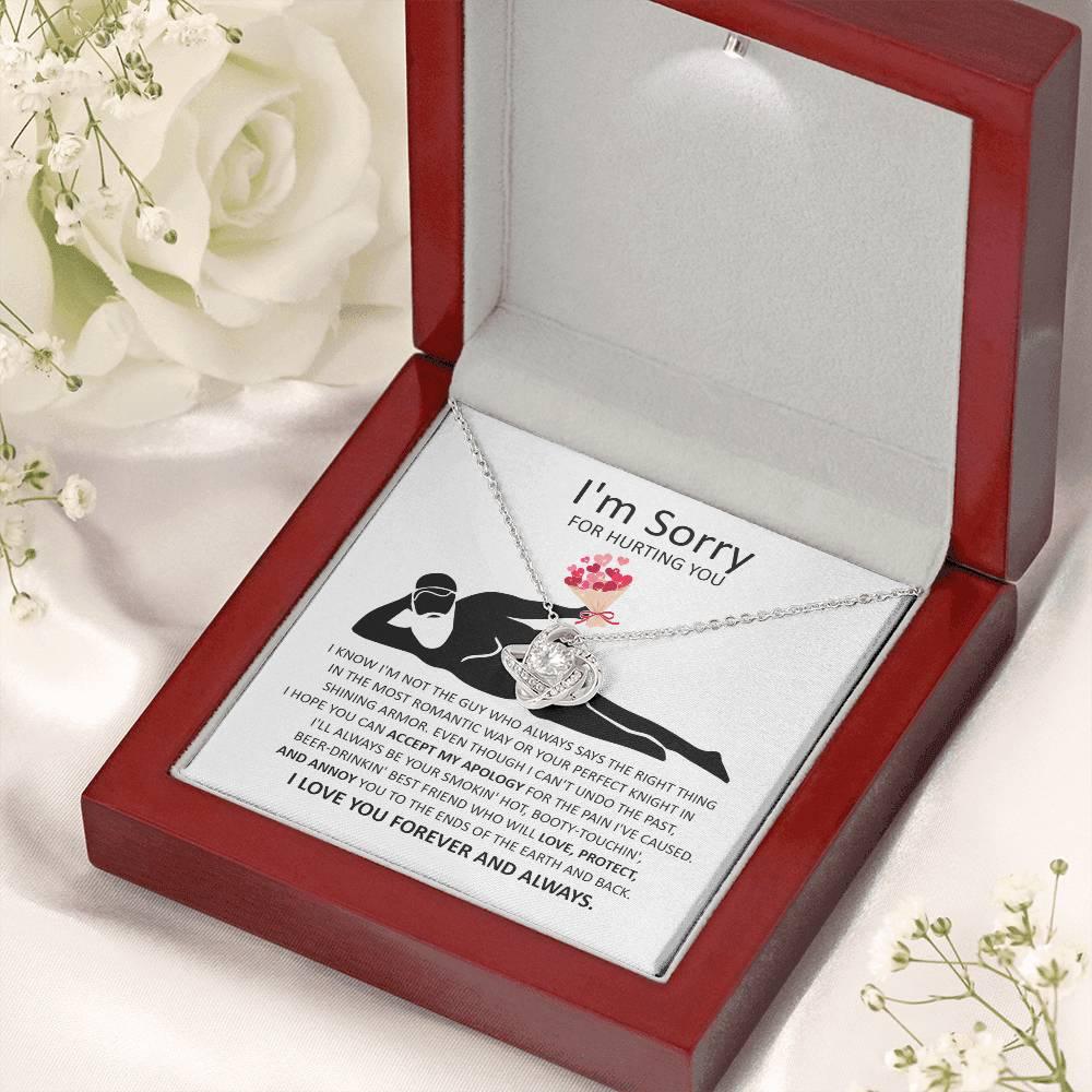 Apology Gift for Girlfriend, Wife, Soulmate - Sorry, The Most Romantic - Love Knot Pendant Necklace - Mallard Moon Gift Shop