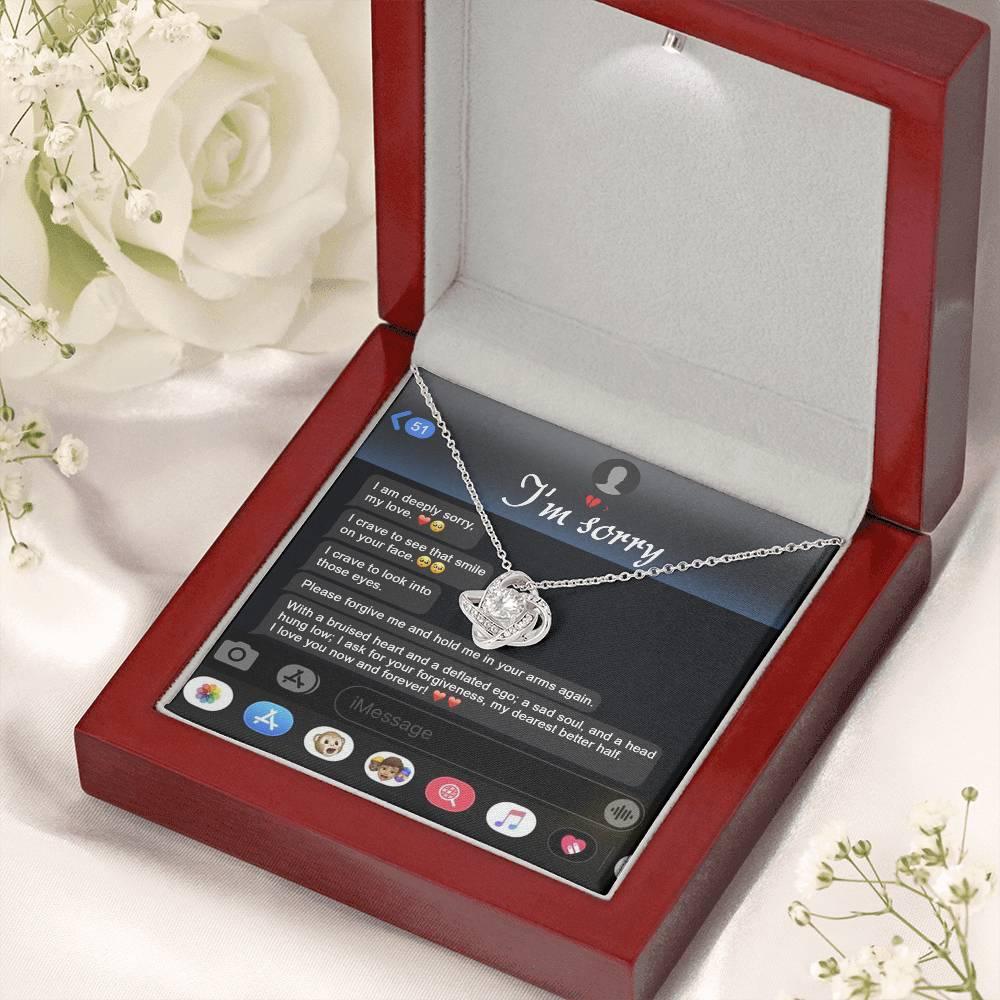 Gift for Girlfriend, Wife - Sorry, Rebuild Our Connection - Love Knot Pendant Necklace - Mallard Moon Gift Shop