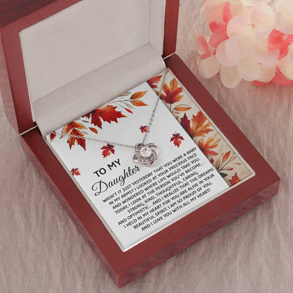 Daughter - You Were A Baby - Love Knot Pendant Necklace - Mallard Moon Gift Shop