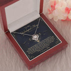 Gift for Unbiological Mother You Complete my Dad's Life Love Knot Pendant Necklace