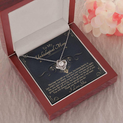 Gift for Unbiological Mother You Complete my Dad's Life Love Knot Pendant Necklace - Mallard Moon Gift Shop