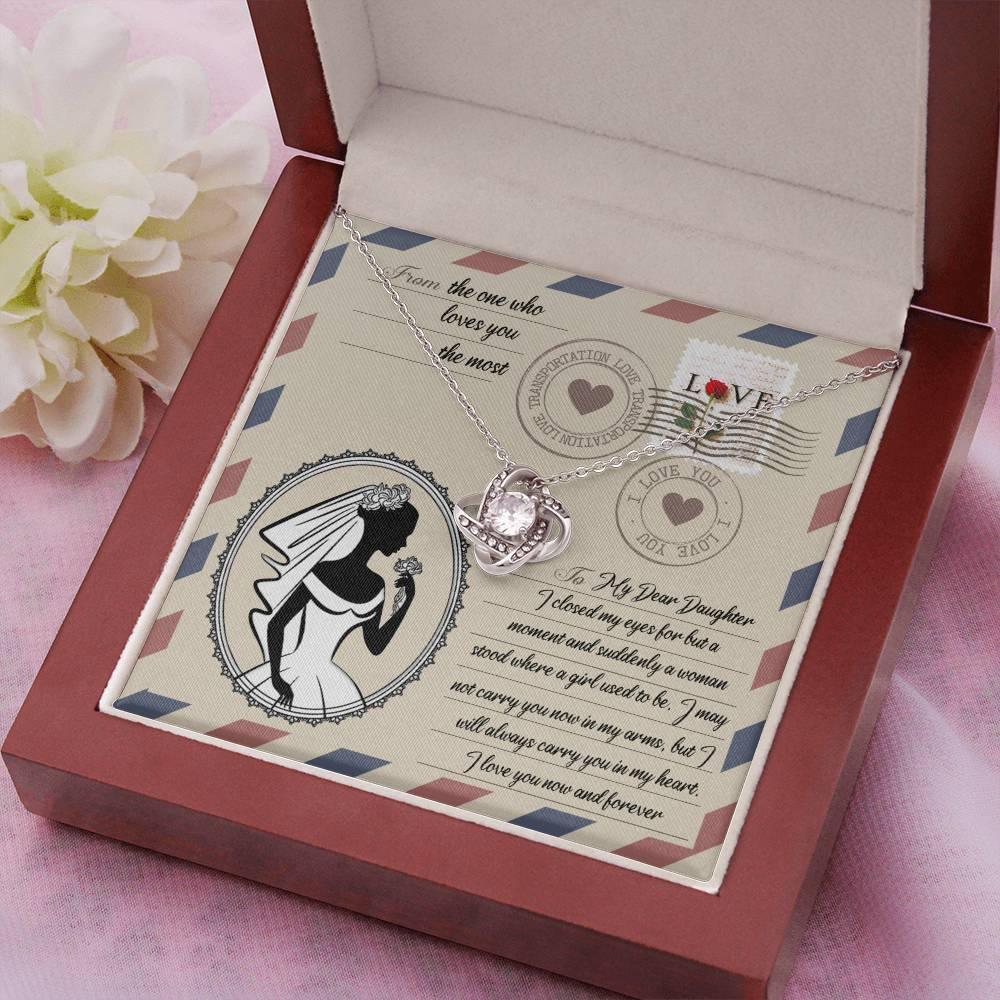 Daughter Wedding Day Gift -I Closed my Eyes Love Knot Pendant Necklace - Mallard Moon Gift Shop