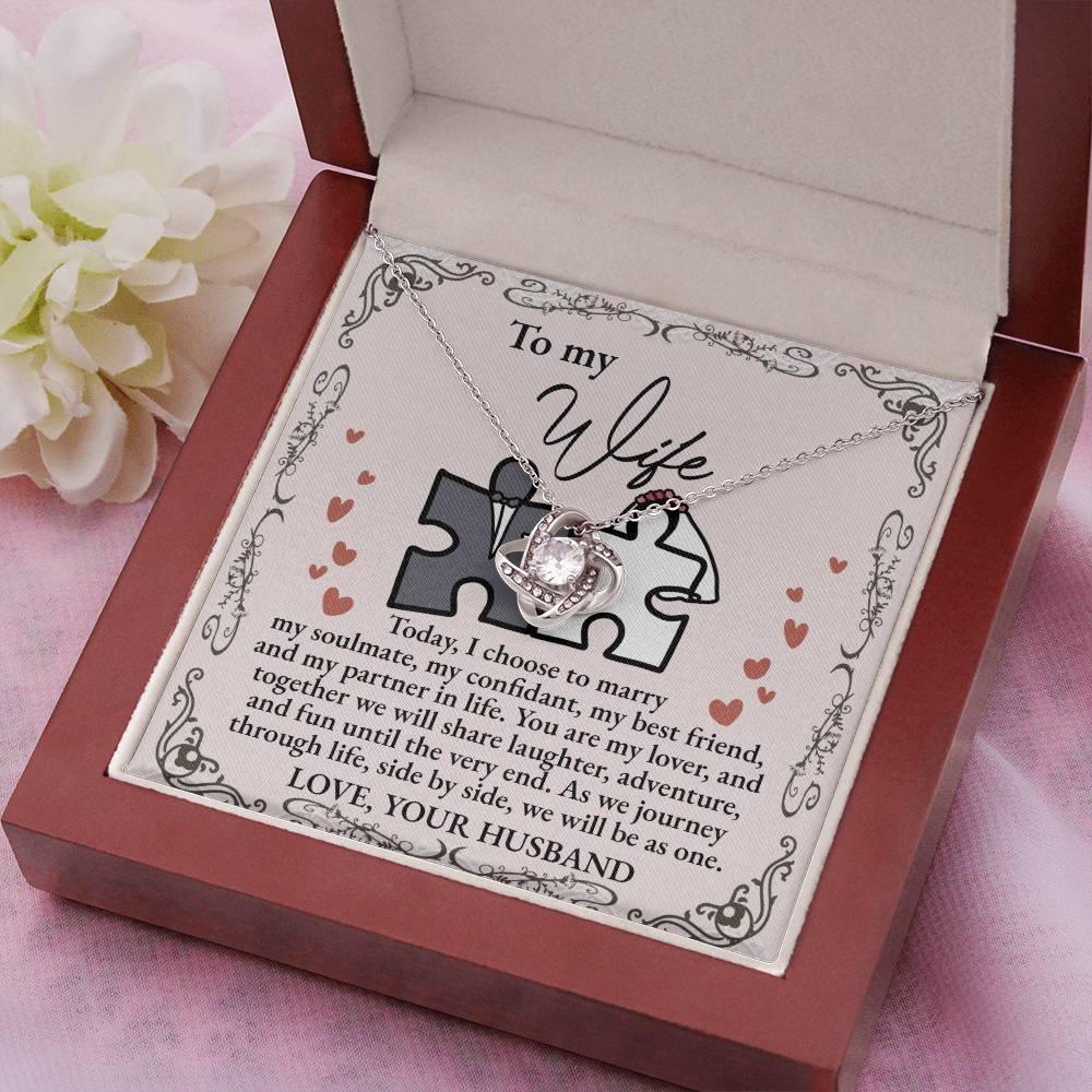 Wife Wedding Day Gift We Will Be As One Love Knot Pendant Necklace - Mallard Moon Gift Shop