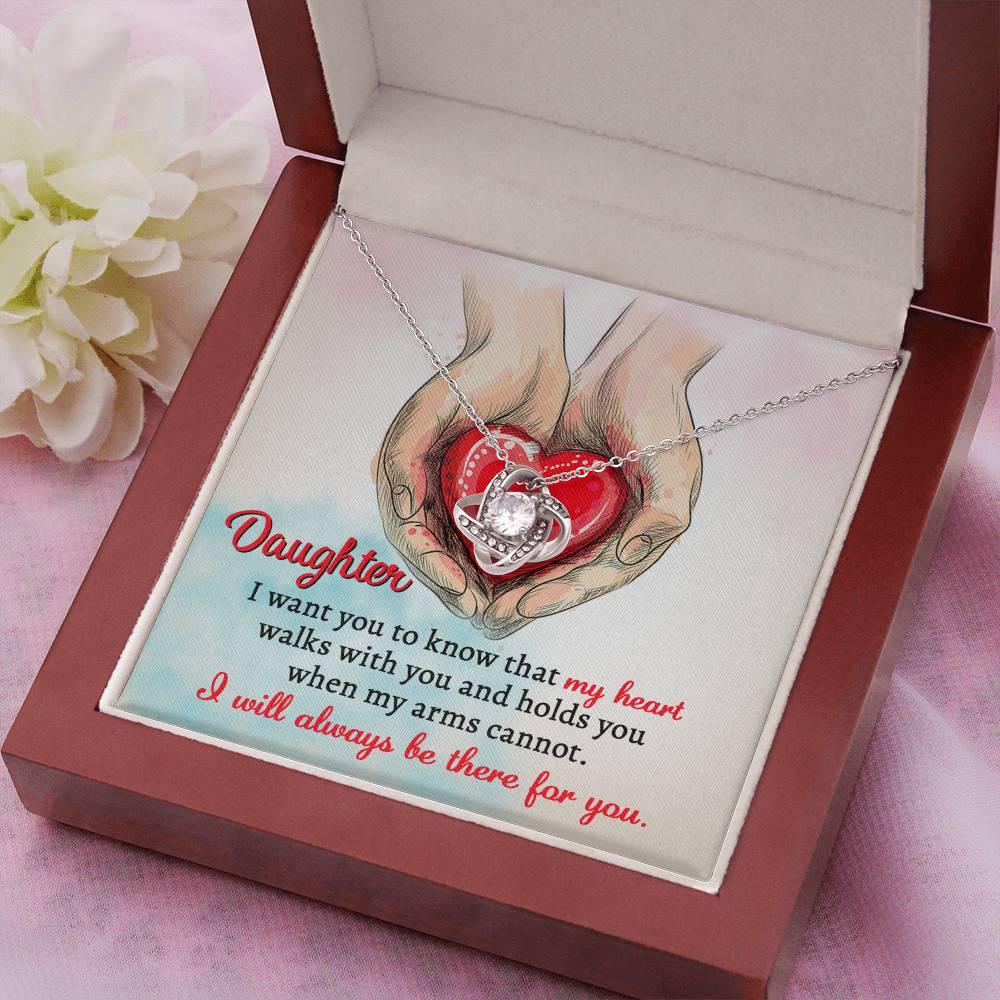 Gift for Daughter- I Will Always Be There Love Knot Pendant Necklace - Mallard Moon Gift Shop