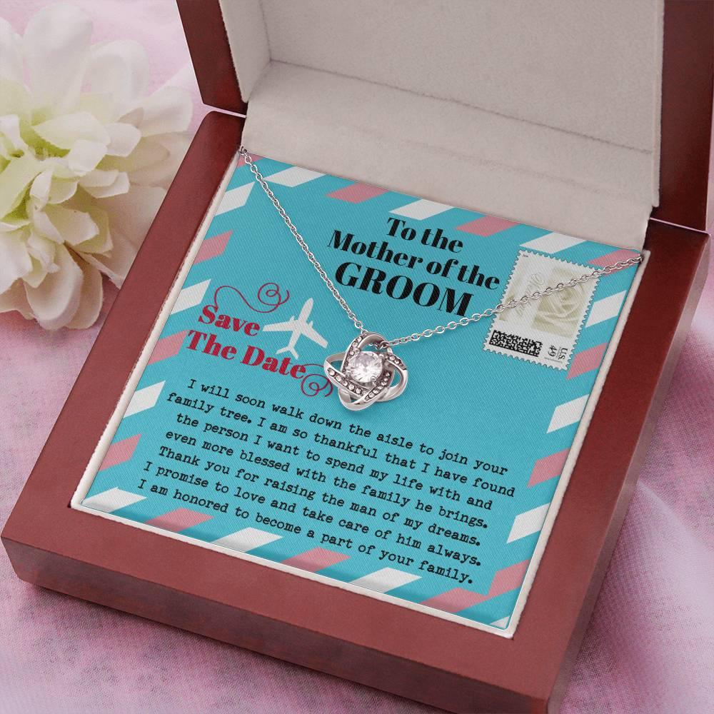 Mother of the Groom Gift Join your Family Tree Love Knot Pendant Necklace - Mallard Moon Gift Shop