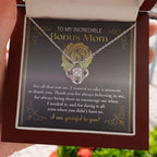To My Incredible Bonus Mom Thank You for Believing in Me - Love Knot Necklace