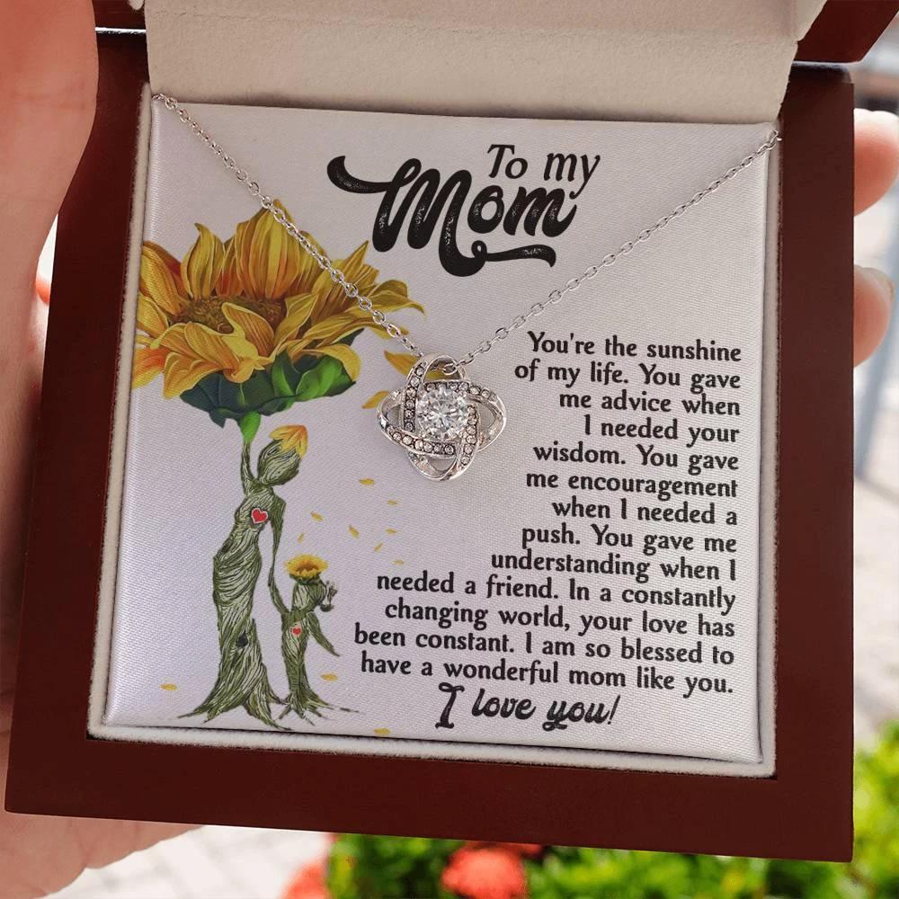Mom you are The Sunshine in my Life - Love Knot Necklace