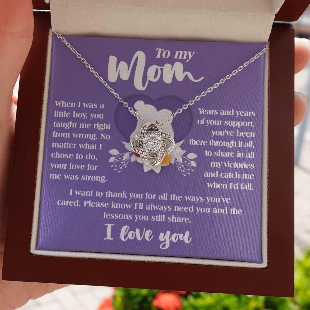 Gift for Mom from Son All the Ways You've Cared - Love Knot Necklace - Mallard Moon Gift Shop