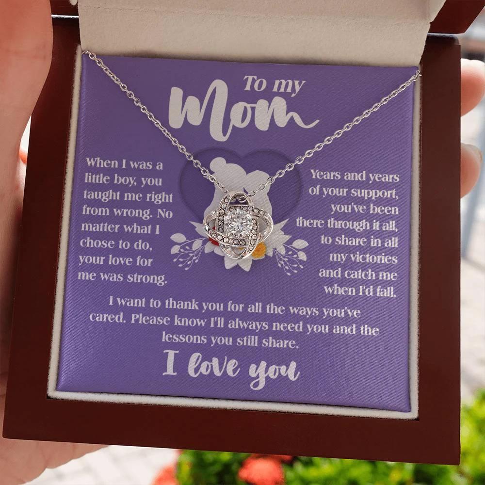Gift for Mom from Son All the Ways You've Cared - Love Knot Necklace