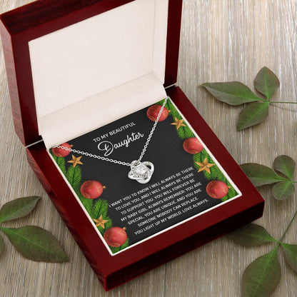 Gift for Daughter - Nobody Can Replace - Love Knot Pendant Necklace - Mallard Moon Gift Shop
