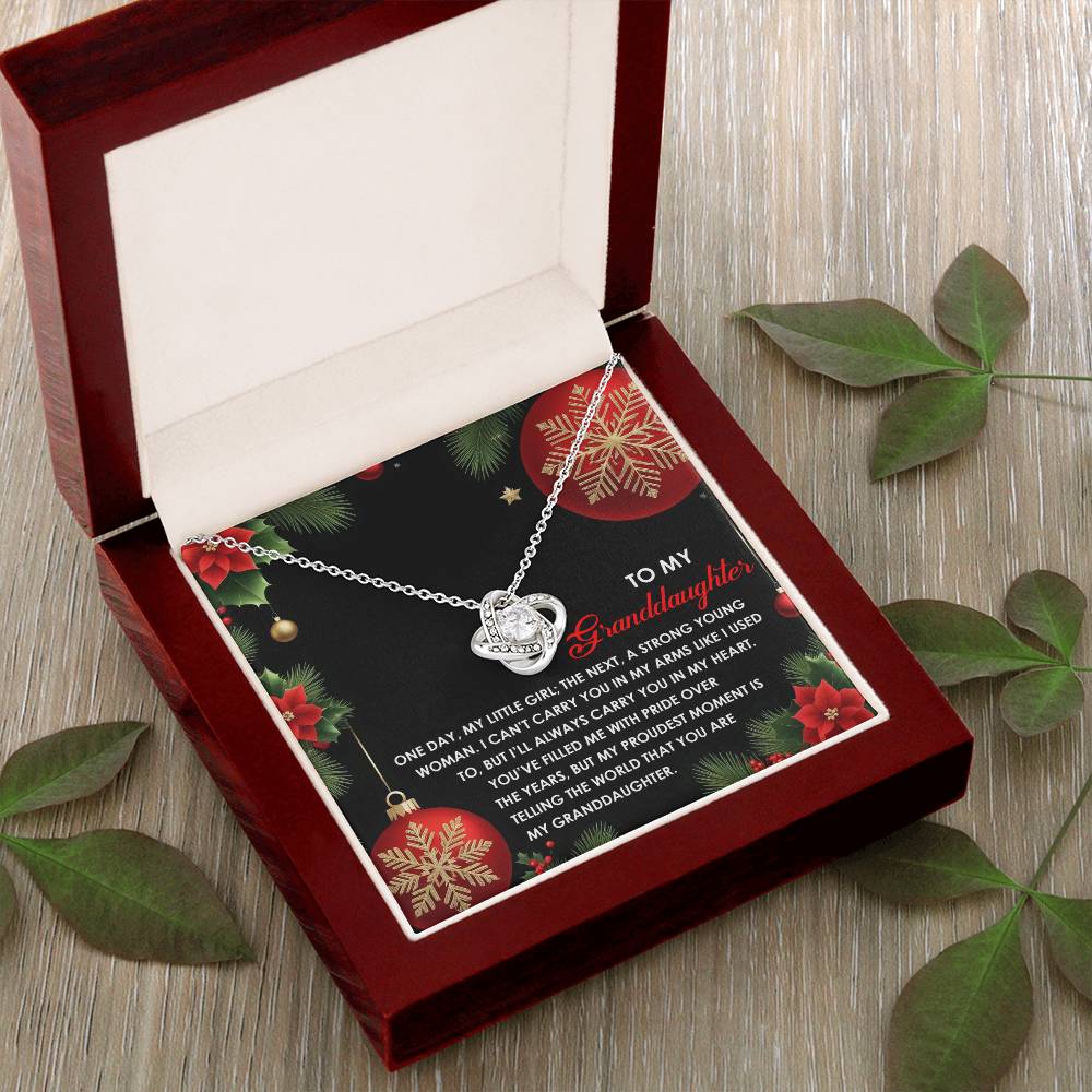 Gift for Granddaughter - Proudest Moment - Love Knot Pendant Necklace - Mallard Moon Gift Shop