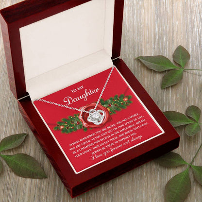 Gift for Daughter - Be A Champion - Love Knot Pendant Necklace - Mallard Moon Gift Shop