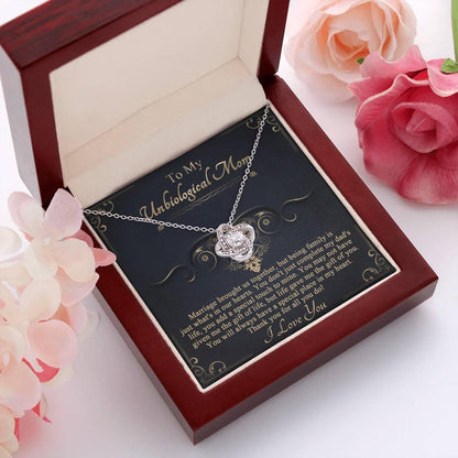 Gift for Unbiological Mother You Complete my Dad's Life Love Knot Pendant Necklace - Mallard Moon Gift Shop