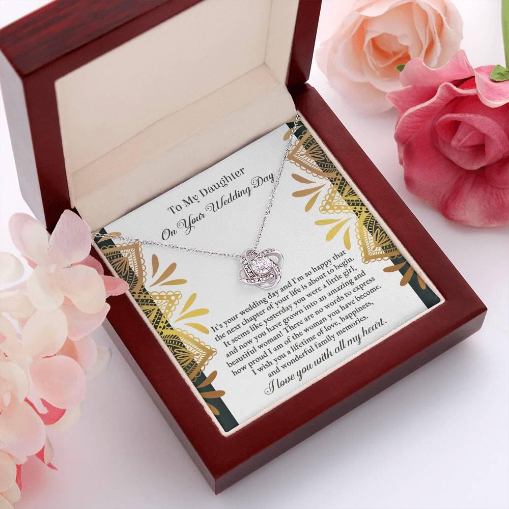 Daughter Wedding Day Gift - A Little Girl - Love Knot Pendant Necklace - Mallard Moon Gift Shop