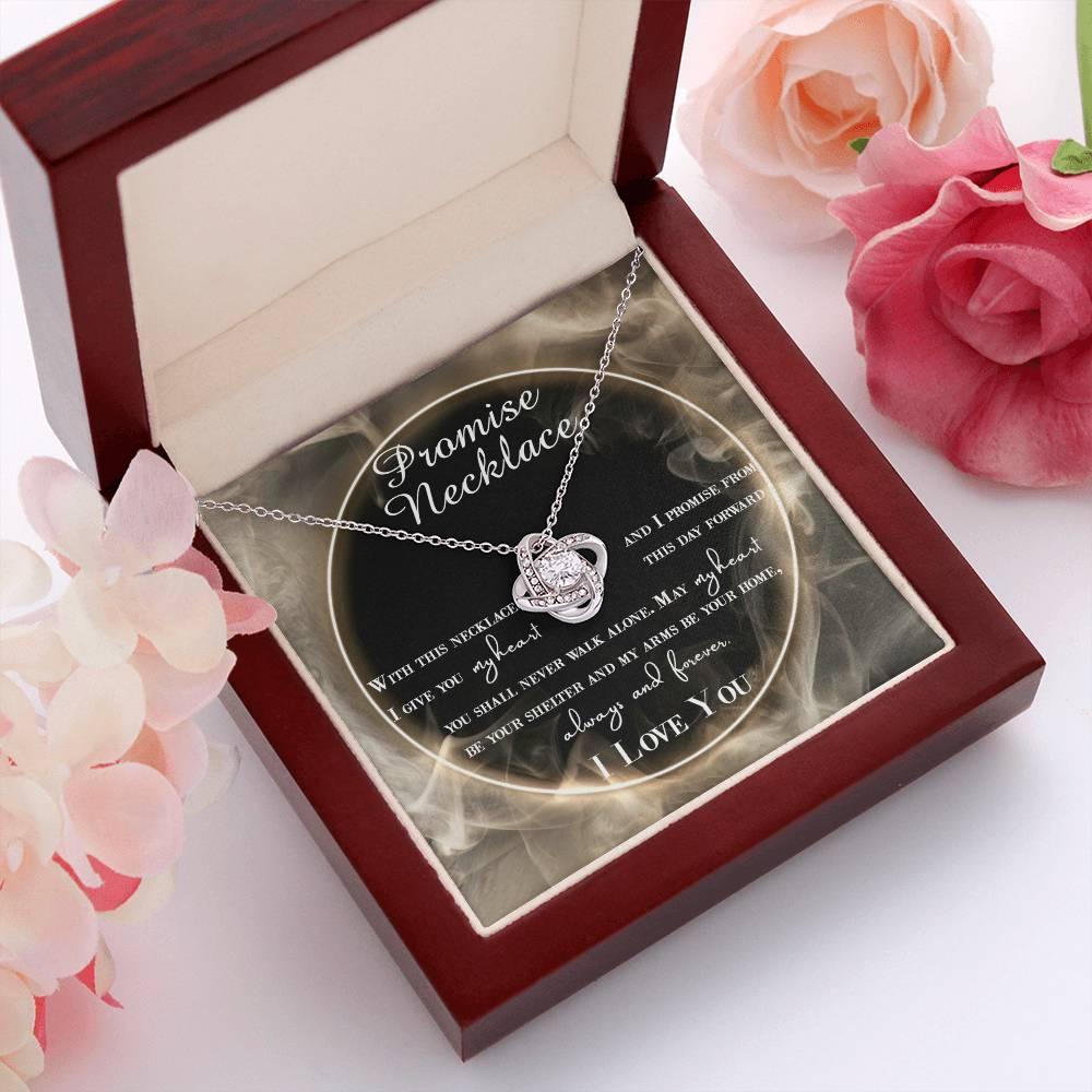 Wife Gift - I Promise My Heart Love Knot Pendant Necklace - Mallard Moon Gift Shop
