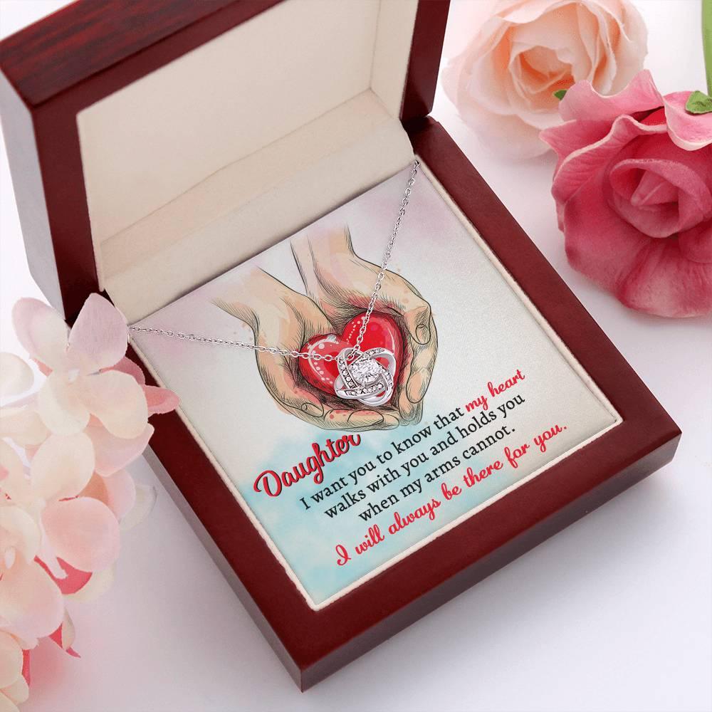 Gift for Daughter- I Will Always Be There Love Knot Pendant Necklace - Mallard Moon Gift Shop