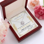 Maid Of Honor Wedding Day Gift - Certificate Of Achievement - Love Knot Pendant Necklace