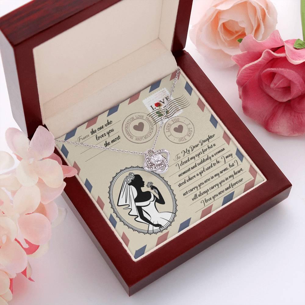 Daughter Wedding Day Gift -I Closed my Eyes Love Knot Pendant Necklace - Mallard Moon Gift Shop