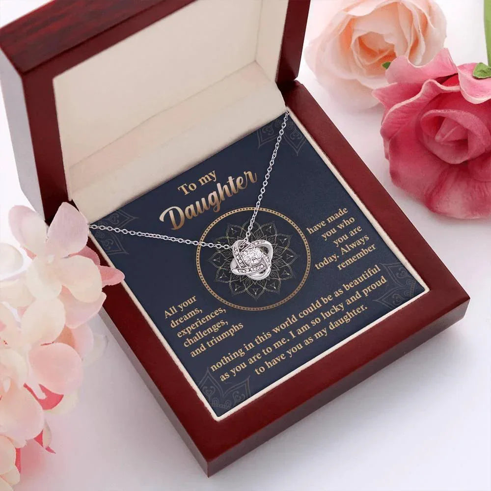 Daughter Gift - All Your Dreams Love Knot Pendant Necklace