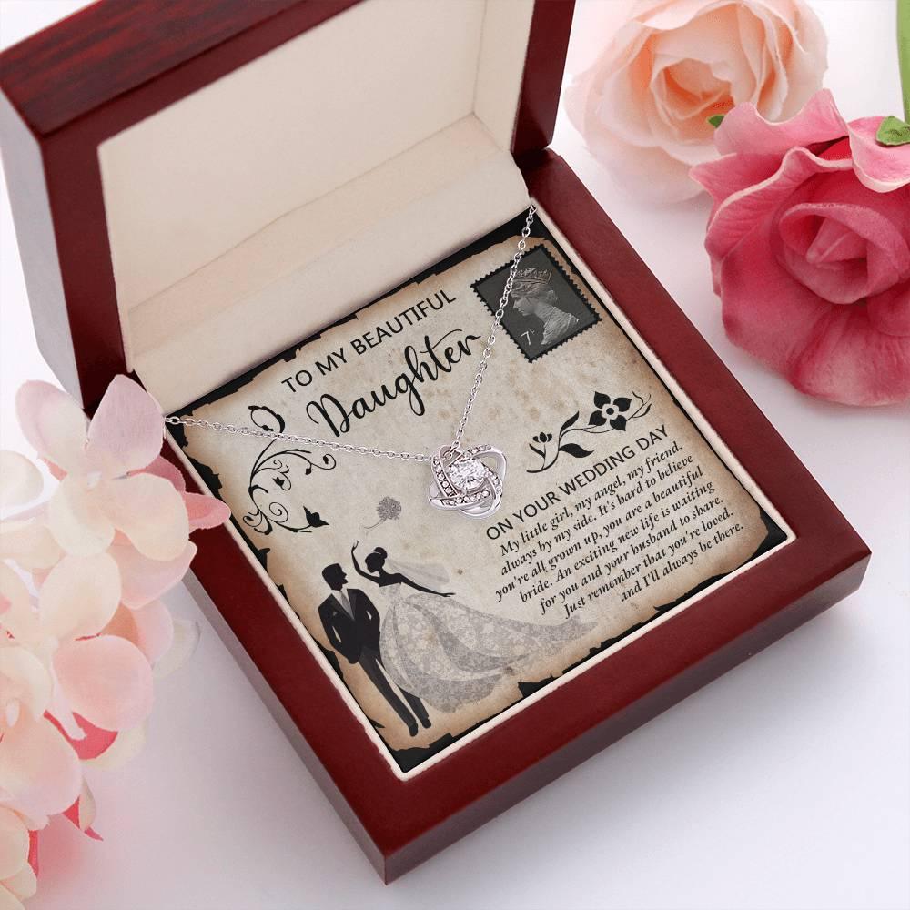 Daughter Wedding Day Gift Beautiful Bride Love Knot Pendant Necklace - Mallard Moon Gift Shop