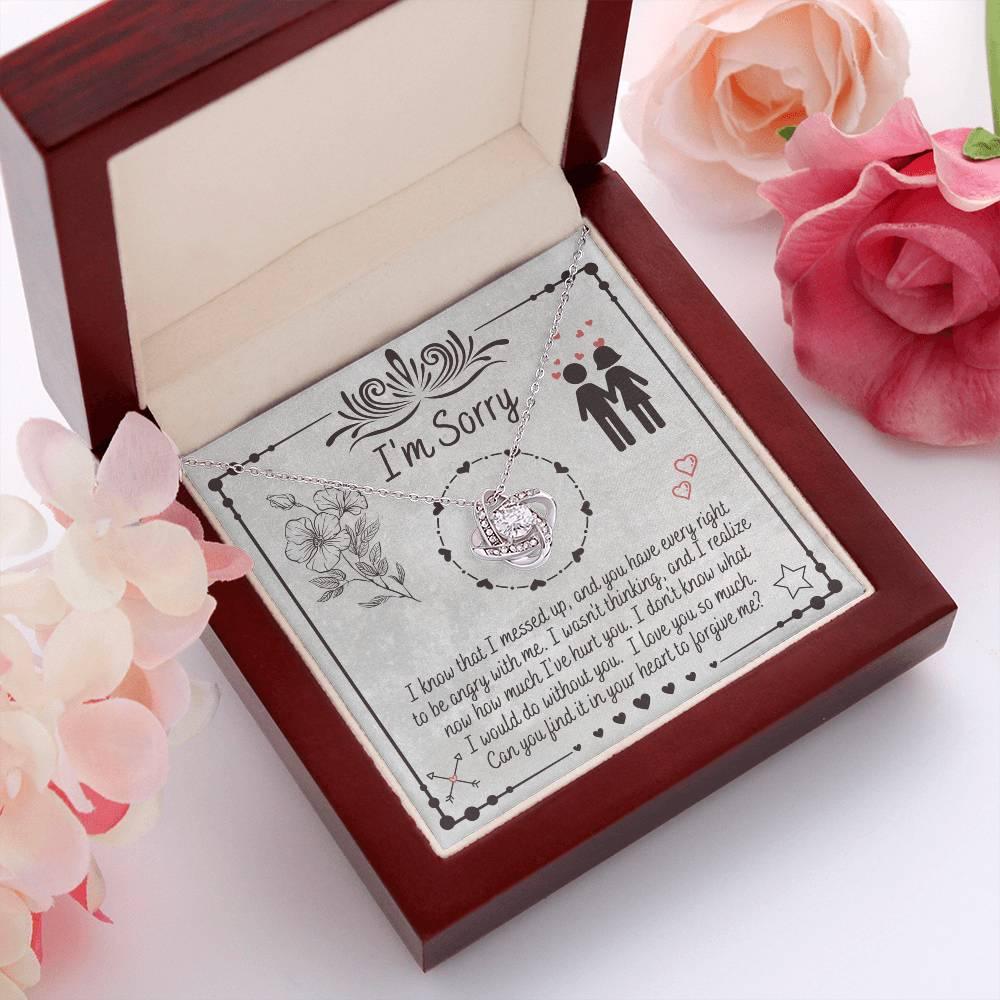 Apology Gift for Girlfriend, Wife, Soulmate - Sorry, I Would Do - Love Knot Pendant Necklace - Mallard Moon Gift Shop