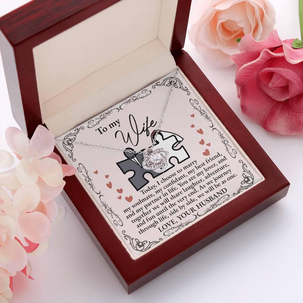 Wife Wedding Day Gift We Will Be As One Love Knot Pendant Necklace - Mallard Moon Gift Shop