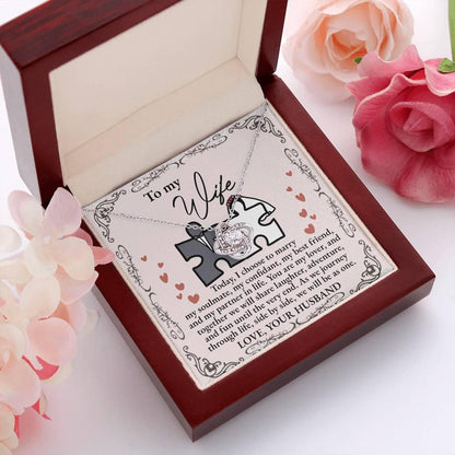 Wife Wedding Day Gift We Will Be As One Love Knot Pendant Necklace - Mallard Moon Gift Shop